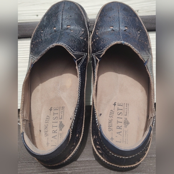 L'Artiste Spring Step Libora Slip On Womens Shoe Size 38 EU 7 US NavyBlue Floral - Picture 5 of 9
